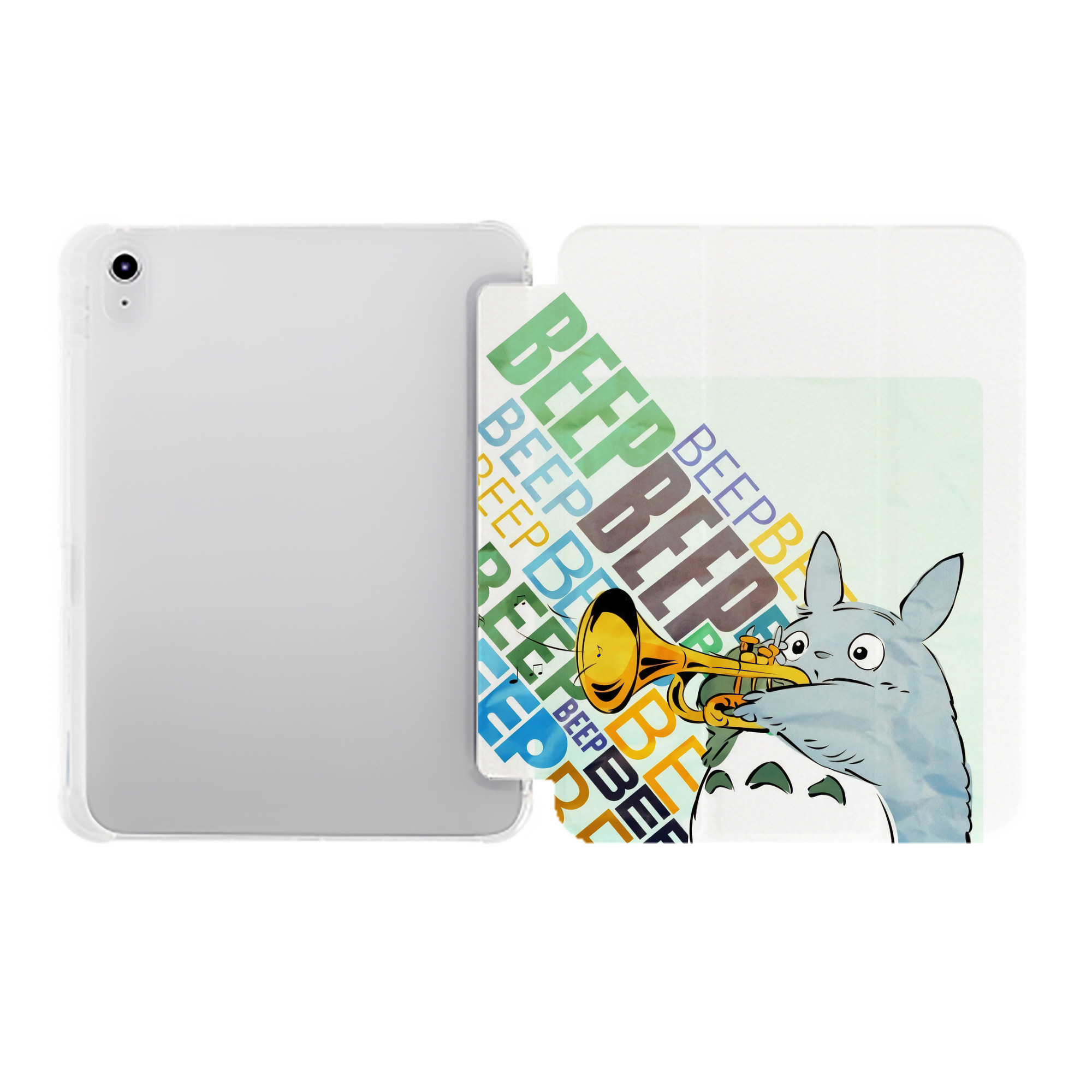 （画像用） となりのトトロ 草壁メイ 草壁サツキ My Neighbor Totoro Satsuki Kusakabe Mei Kusakabe IPad ケース ペン収納付き 三つ折りスタンド PUレザー×シリコン 対応機種9.5/10.5/10.9インチ